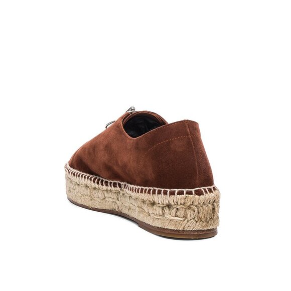 Alexander Wang Rich Brown Suede Devon Espadrille Platform Sneakers Zip Front 8 - Picture 3 of 16